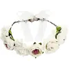 Image de Partydeco Accessoire de fête couronne de fleurs 17 cm, blanc (1 pcs)
