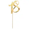 Image de Partydeco Cake Topper "18 ans" en or (1 pcs)