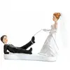 Image de Partydeco Figure de topper de gâteau couple de mariés corde blanche/noire (1 pcs)