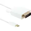 Image de Qoltec Câble USB 3.1 type C m ski/ DVI m ski 4K mode alterné 1m (1 m), Câble vidéo, Blanc