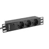 Image de Lanberg, Multiprise, PDU-03F-0200-BK Unité de distribution d'alimentation (PDU) 3 sorties AC 1U (3x, CEE 7/3, 2 m)