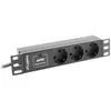 Image de Lanberg Pdu-03f-0200-bk Multiprise De Rack 10 Pouces 3 Prises Multiprise De Rack 8 Prises 2 M