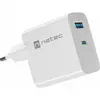 Image de Genesis Ladowarka sieciowa Natec Ribera Gan 1x USB-A + 1x USB-C 45W biala (45 W), Chargeur USB, Blanc