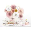 Image de Partydeco, Vaisselle de pique-nique, Assiettes en carton - Blanc avec bord doré 18cm (6 pcs.) (6x)