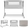 Image de KinderKraft, Lit de voyage, Co-sleeping crib NESTEE GROW 2 light grey