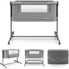 Image de KinderKraft, Lit pour bébé, Nestee Grow 2 co-sleeper bed dark grey