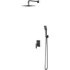 Image de Omnires, Système de douche, Parma Unterputz-Duschset mit graphitfarbenem Regenduschkopf