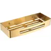 Image de Omnires, Rangement pour salle de bains, Uni Badezimmerkorb, gebürstetes Gold