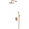 Image de Omnires, Système de douche, Y-Unterputz-Thermostat-Duschset mit Regenduschkopf aus gebürstetem Kupfer