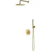 Image de Omnires, Pommeau de douche, Y-Unterputz-Duschset mit Regenbrause, Messing gebürstet