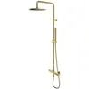 Image de Omnires, Système de douche, y - doucheset met thermostaat, diameter 25 cm, geborsteld messing