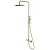 Image de Omnires, Pommeau de douche, Y-Wandbrauseset mit Regenbrausekopf, Messing gebürstet (1 Type de jet)