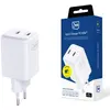 Image de 3MK  adowarka sieciowa Hyper Charger PD 45W GaN QC4+ PPS 2C Super-Fast Charge 2.0 bia y (45 W, 2 ports), Chargeur USB, Blanc