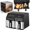 Image de Extralink Accueil Friteuse à air chaud SJ-1000 10L UE Friteuse à air chaud (6L+4L) 2500W, Friteuse, Noir