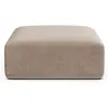 Image de Maison Heritage, Tabouret, Pouf Velours, "Talia", 1 Place, Beige Foncé, 90x90x40 Fabriqué en Europe
