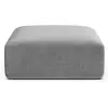Image de Maison Heritage, Tabouret, Pouf Velours, "Talia", 1 Place, Gris, 90x90x40 Fabriqué en Europe