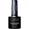 Image de Claresa, Vernis à ongles, Top No Wipe Glitter Bleu pour Vernis à Ongles UV 5ml (Bleu pailleté, Vernis gel UV)