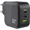Image de GreenCell PowerGaN USB-Chager - QuickCharge 3.0 - 3 ports - 65W (65 W, 3 ports), Chargeur USB, Noir