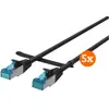 Image de Bluebuilt Câble réseau STP CAT6 0,5 mètres Noir 5-pack (STP, CAT6, 0.50 m), Câble réseau
