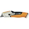 Image de Fiskars, Cutter, Couteau universel à lame rétractable, longueur 17,7 cm, acier inoxydable/plastique, noir