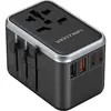 Image de Vention, Adaptateur de voyage, FJFB0 GaN 2xUSB-C 2xUSB-A Adaptateur universel de voyage 65W (noir)