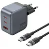 Image de Vention Chargeur Mural Fjah0-eu Usb-c/a/hdmi Gan 60w/5w/4k@ Usb-a Et Usb-c 60hz