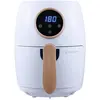 Image de Bergner Friteuse à air chaud 1000W revêtement antiadhésif, avec écran, boîtier Cool-Touch, surchauffe, Friteuse, Marron, Blanc