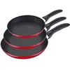 Image de San Ignacio Set De 3 Poêles à Frire Marb Ind Rouge&Marmor, Poêle + casserole, Rouge