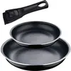Image de Bergner Set 2 pans ø(20+ø26cm) click & cook, Poêle + casserole, Noir