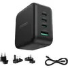 Image de Choetech PD6055 Chargeur de batterie 70W GaN avec adaptateurs US, UE, UK, AU (70 W, 4 ports), Chargeur USB, Noir