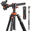 Image de K&F Concept T254A4+BH-28L Trépied en alliage d'aluminium et de magnésium (Métal), Trépied, Orange, Noir