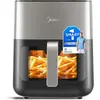 Image de Midea Friteuse numérique à air chaud, écran tactile, cuisson saine, maintien au chaud, design compact, Friteuse, Noir