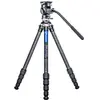 Image de Leofoto LS-225CEX Ranger avec dispositif de mise à niveau + pointeur vidéo BV-1R (Carbone, Métal), Trépied, Noir