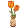 Image de Puzzle 3D en bois Rolife Tulipes oranges DIY 76 pièces