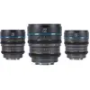 Image de Sirui MS-3SRG Nightwalker Series 24, 35&55mm T1.2 S35 Manual Focus Cine Lens Bundle (RF Mount, Gun M (Canon RF, APS-C / DX), Objectif, Gris