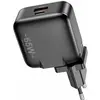 Image de Awei  ad. siec. PD55-UE 65W USB + USB-C czarna/black GaN (65 W, 2 ports), Chargeur USB, Noir