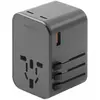Image de Energea  ad. siec. 1xUSB+2xUSB-C PD-PPS-QC 3.0 65W 1A2C adapter 4w1 US/UA/UE/UK szary/gunmetal Trave (65 W, 3 ports), Chargeur USB, Gris