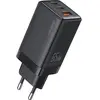 Image de Usams US-CC180 65W ACC 3 Ports GaN Fast Charger (UE) -- Sandru series (65 W), Chargeur USB, Noir