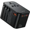 Image de Usams, Adaptateur de voyage, US-CC199 T62 65W Dual Type-C+USB Chargeur universel de voyage (US/AU/UK/UE)