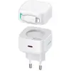 Image de Usams  ad. siec. 1xUSB-C ze zwijanym kablem Lighning (only head) PD+QC 35W Gan Fast Charging bia y/w (35 W, 2 ports), Chargeur USB, Blanc