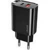 Image de Usams T35 1x chargeur USB-A 1x USB-C 3 A (CC121TC02) (20 W), Chargeur USB, Noir