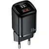 Image de Usams Chargeur rapide 33W QC + PD à affichage numérique (33 W, 1 portion), Chargeur USB, Noir