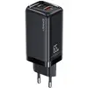 Image de Usams  ad. siec. 1xUSB-C+1xUSB T47 65W PD Fast Charging Super Si czarny/black CC153TC01 (US-CC153) (65 W, 1 portion), Chargeur USB, Noir