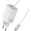 Image de Usams  adowarka sieciowa JC Series CC266 65W GaN Fast Charger 2xUSB-C 1xUSB-A bia y (65 W, 3 ports), Chargeur USB, Blanc