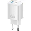 Image de Usams Wall charger CC290 T66 45W GaN 1xUSB-A 1xUSB-C silver (45 W, 2 ports), Chargeur USB, Argent