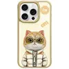 Image de Prestigio Nimmy case iPhone 15 Pro 6.1" khaki Cool&Cute 2.0 Cat (Apple iPhone 15 Pro), Coque pour téléphone portable, Vert, Marron