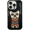 Image de PanzerGlass Nimmy case iPhone 16 Pro 6.3" black Glasses Cool Dog (Apple iPhone 16 Pro), Coque pour téléphone portable, Noir