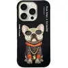 Image de Nimmy case iPhone 16 Pro Max 6.9" black Glasses Cool Dog (Apple iPhone 16 Pro Max), Coque pour téléphone portable, Noir