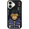 Image de Metelli Nimmy case iPhone 16 6.1" black Cool&Cute 2.0 Monkey (Apple iPhone 16), Coque pour téléphone portable, Noir