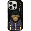 Image de Nimmy case iPhone 16 Pro Max 6.9" black Cool&Cute 2.0 Monkey (Apple iPhone 16 Pro Max), Coque pour téléphone portable, Noir